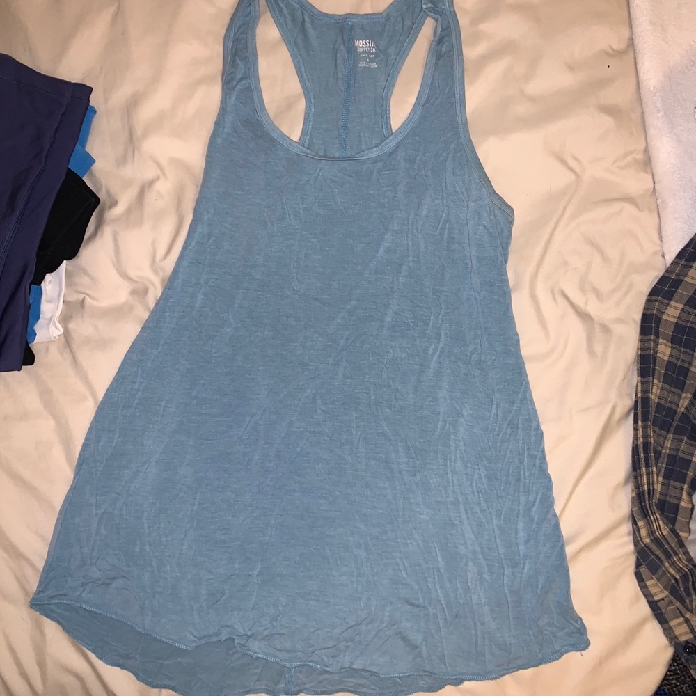 light blue casual razor back tank ✨✨